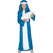 Smiffys Maria Magdalena kostuum (blauw en wit, S 4/6 jaar)