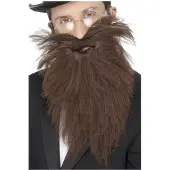Coolstuff Baard met snor lang bruin | baardstel vol (bruin)