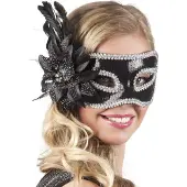 Boland Oogmasker venice fiore (zwart)