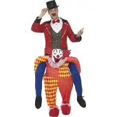 Smiffys Gedragen clown jester kostuum (rood, geel, blauw en wit)