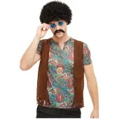 Smiffys Hippie verkleedset luxe (Blauw, zilver en goud/bruin)