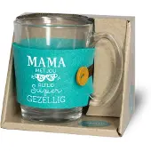 Miko Thee glas kado - Mama (transparant / blauw)