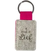 Miko Sleutelhanger - Lief | Vilt (grijs / pink)