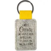 Miko Sleutelhanger - Oma | Vilt (grijs / geel)