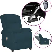 vidaXL Massagestoel elektrisch verstelbaar fluweel blauw