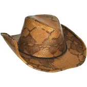 Espa - Cowboyhoed bruin slangenleder