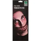 Carnival Toys Mondtattoo Horrorclown Latex Rood/wit