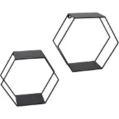 Loft42 Hexagon Set van 2 Wandboxen Zeshoek - Zwart - 41x36x15