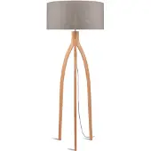 Good&Mojo Bamboe LED Staande Lamp Annapurna | 1X E27 Max 60W | Dark Linen