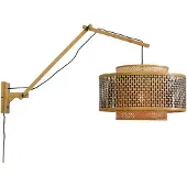 Good &Mojo Wandlamp bhutan bamboe/zwart 95x50x55cm
