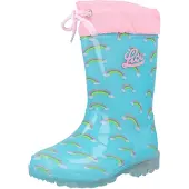 Lico Regenlaarzen 'Power Blinky' turquoise / geel / rosa / wit