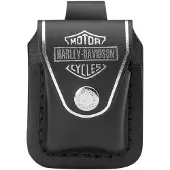 Zippo Harley Davidson Echt Lederen Pouch / Case / Hoes Zwart