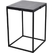 Loft42 Marble Bijzettafel Vierkant Zwart - Metaal - Marmer - 32x32x46