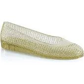 Fashy Ballerina waterschoenen - goud - glitters - dames - sleehakje - zwemschoenen - strandschoenen - modieus 38