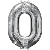 Amscan Bal nummer 0 - 51 x 66 cm - Zilver