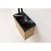 SaniGoods Minimo fontein met kraangat 40x22cm zwart mat
