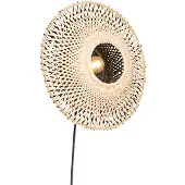 QAZQA Oosterse wandlamp rotan 35 cm met stekker - Rina
