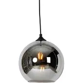 QAZQA Art deco hanglamp zwart met smoke glas - Wallace