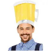 Smiffy'S Bierpul feesthoed oktoberfest bier festival - geel - volwassenen - Verkleedhoofddeksels
