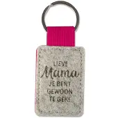 Miko Sleutelhanger - Te gekke Mama | Vilt (grijs / pink)