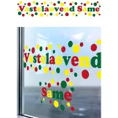 Partyxplosion Raamstickers Vasteloavend same | 91x38 cm (rood, geel en groen)