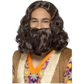Smiffys Jippie jezus pruik en baard set