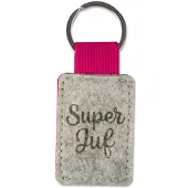 Miko Sleutelhanger - Juf | Vilt (grijs / pink)