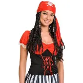 Folat Piraten pruik zwart dames (zwart)