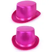 Partyxplosion Hoge hoed metallic pink (pink)