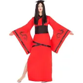 MOM China Dragon Woman Costume Rood M-L Kinderen