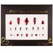 Pxp Gezichts steentjes large luxe r/w (rood, zilver/wit)