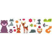 DOBENO Crearreda Muursticker Forest Animals Junior Vinyl 21 Stuks