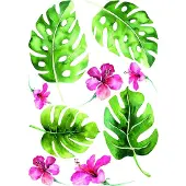 DOBENO Crearreda Muursticker Tropical Junior Groen/roze 9 Stuks