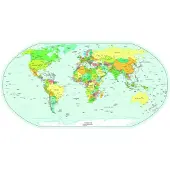 DOBENO Crearreda Muursticker Political Map 47 X 67 Cm Blauw