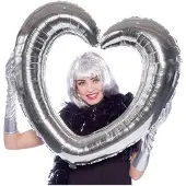 Folat Folieballon selfie hart zilver (zilver)