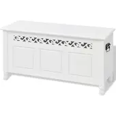vidaXL Opbergbankje barokstijl MDF wit