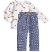 Little label pyjama van katoen wit/blauw/geel Meisjes Stretchkatoen Ronde hals - maat 134/140