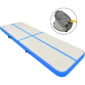 vidaXL Gymnastiekmat met pomp opblaasbaar 500x100x20 cm PVC blauw