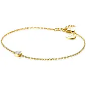 Zinzi zilveren armband 14K geel verguld rond wit ZIA1393Y