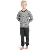Pastunette Katoenen jongens pyjama auto-s - Grijs - Maat - 140