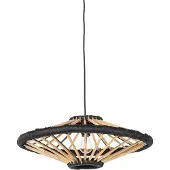 QAZQA Oosterse hanglamp bamboe met zwart 60 cm - Evalin