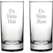 Fusion Gegraveerde longdrinkglas 28,5cl De Bêste Mem-De Bêste Heit