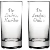 Fusion Gegraveerde longdrinkglas 28,5cl De Leafste Muoike-De Leafste Omke