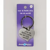 Paper Dreams Sleutelhanger metal hart oma (rvs)