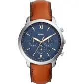 Fossil Analoog horloge 'FS5453' blauw / cognac / zilver