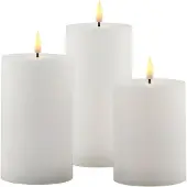 Sirius Home Sille Rechargeable Pillar Candles - Lot de 3 White