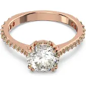 Swarovski Damen-Damenring Metall -Kristall 50 Roségold 32022379