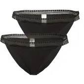 Sloggi Women GO Ribbed Tanga (2-pack) - dames slip - zwart