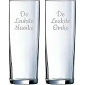 Arcoroc Gegraveerde longdrinkglas 31cl De Leukste Muoike-De Leukste Omke