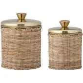 Bloomingville Abas Pot met Deksel, Messing, Roestvrij Staal